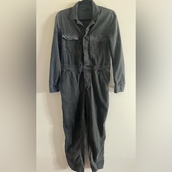 BDG Slouchy Long-Sleeve 100% CottonBlack/Gray Snap-Up Jumpsuit Small - Picture 3 of 10